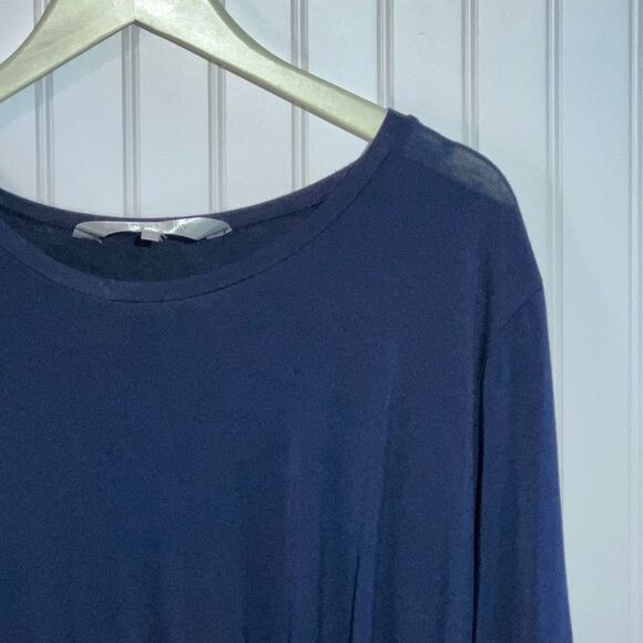 The Royal Standard Twist Front Top Women’s XLarge Blue Long Sleeve Crew Neck - Picture 5 of 11